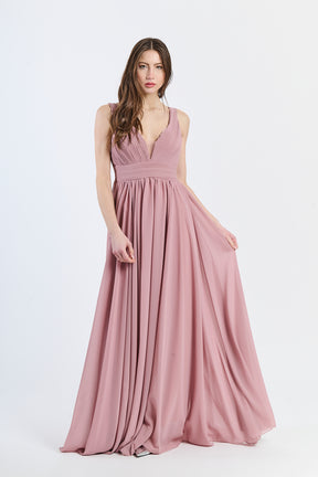 Abito da damigella ampio lungo CHIFFON Zoe
