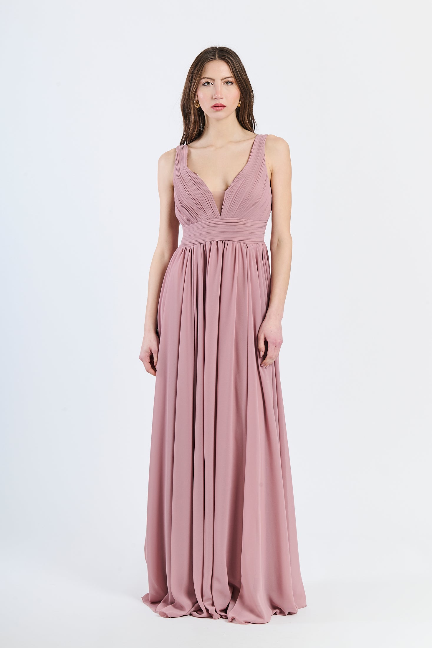 Abito da damigella ampio lungo CHIFFON Zoe