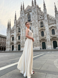 Abito lungo in tulle asimmetrico Luna