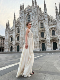 Abito lungo in tulle asimmetrico Luna