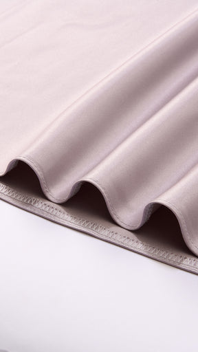 Vestito Lungo Satin Spalline Sottili a Spalla Scoperta, Abito Elegante Donna da Cerimonia con Busto Arricciato e Gonna Ampia