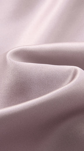 Vestito Lungo Satin Spalline Sottili a Spalla Scoperta, Abito Elegante Donna da Cerimonia con Busto Arricciato e Gonna Ampia