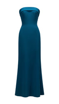 Abito da donna elegante senza spalline con scollo dritto, abito lungo da sera aderente con gonna a sirena, vestito formale per feste, matrimoni e cerimonie
