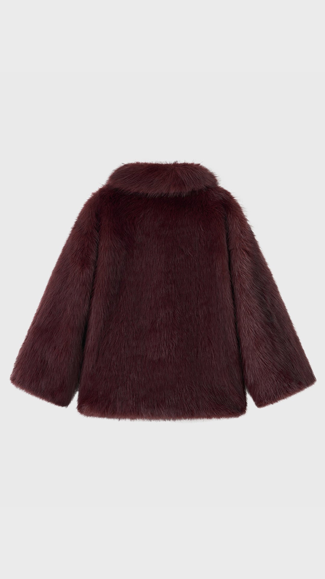 Giacca Corta in Eco Pelliccia Donna, Cappotto Invernale con Ampio Colletto a Rever