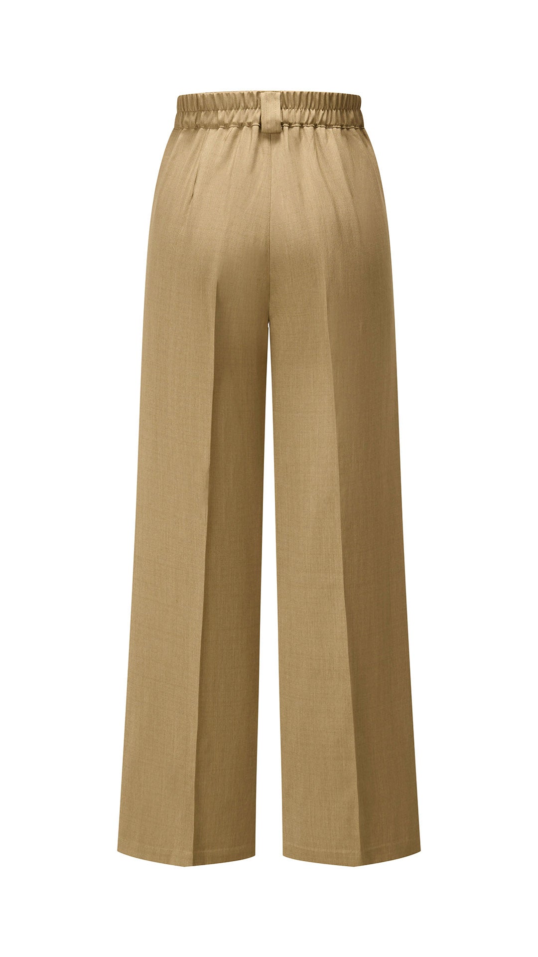 Pantaloni a gamba larga sartoriali donna, vita alta, tessuto leggero, pantaloni ufficio casual