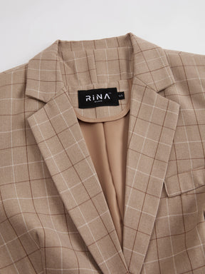 Tuta Donna Elegante - Giacca con Motivo e Pantaloni per Look Sophisticato