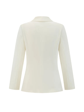 Set Blazer e Pantaloni Donna - Design con Pieghe Frontali per Stile Professionale