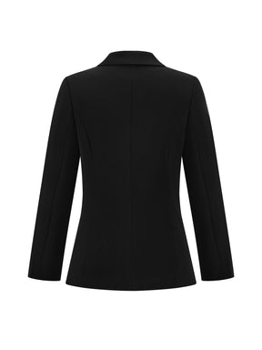 Set Blazer e Pantaloni Donna - Design con Pieghe Frontali per Stile Professionale