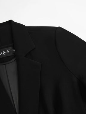 Set Blazer e Pantaloni Donna - Design con Pieghe Frontali per Stile Professionale