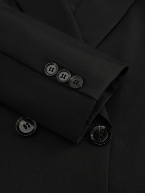 Blazer Donna Corto Doppiopetto - Giacca Cropped Elegante per Ufficio e Stile Quotidiano