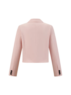 Blazer Donna Corto Doppiopetto - Giacca Cropped Elegante per Ufficio e Stile Quotidiano