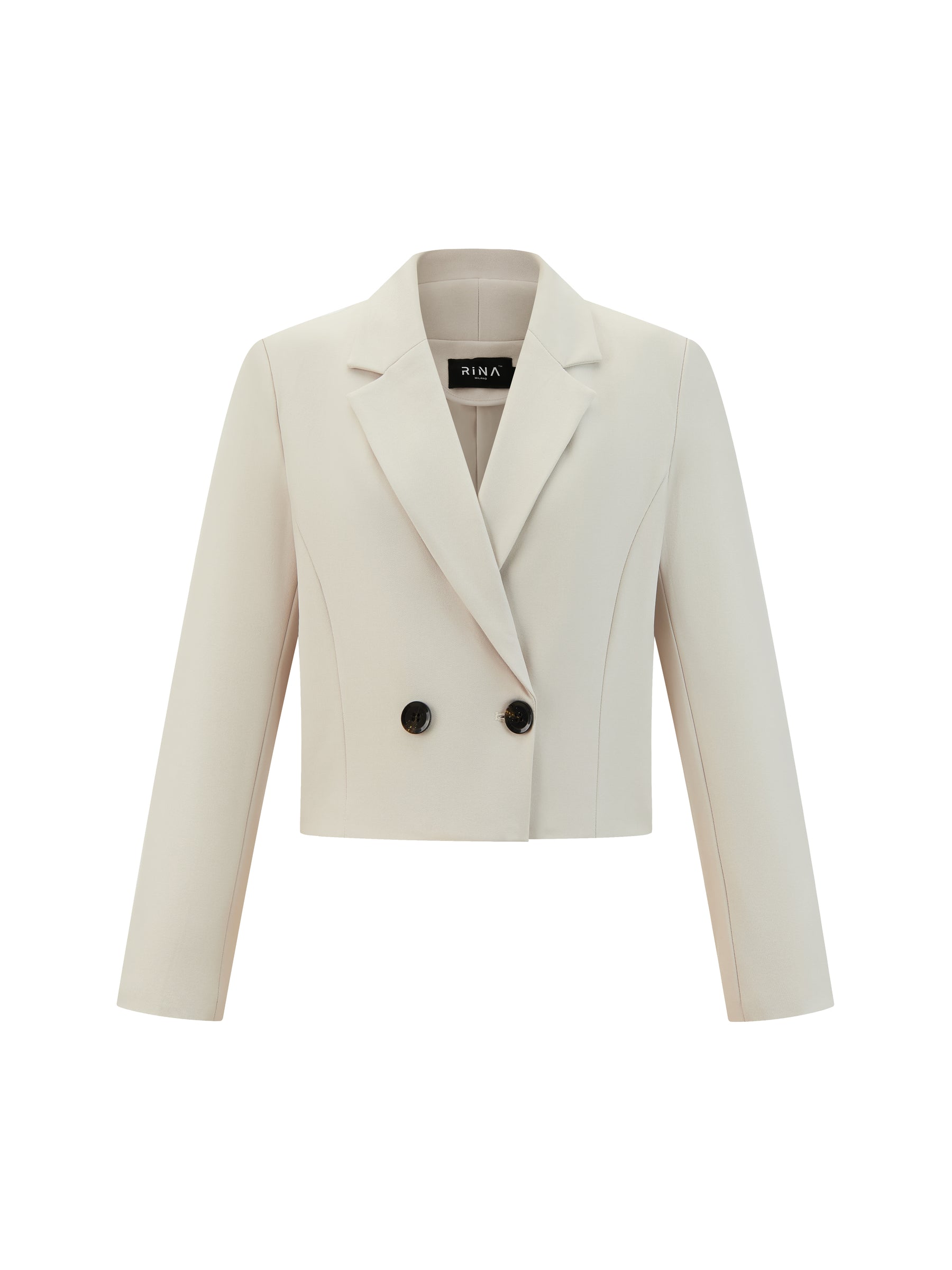 Blazer Donna Corto Doppiopetto - Giacca Cropped Elegante per Ufficio e Stile Quotidiano
