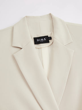 Blazer Donna Corto Doppiopetto - Giacca Cropped Elegante per Ufficio e Stile Quotidiano