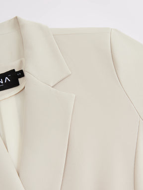 Blazer Donna Corto Doppiopetto - Giacca Cropped Elegante per Ufficio e Stile Quotidiano