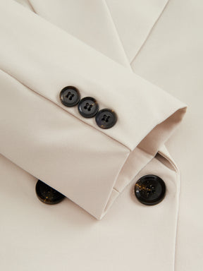 Blazer Donna Corto Doppiopetto - Giacca Cropped Elegante per Ufficio e Stile Quotidiano