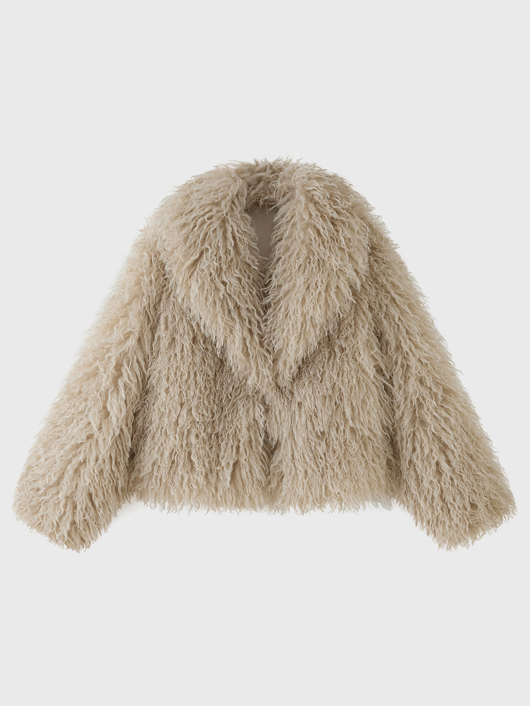 Giacca Corta Donna in Pelliccia Sintetica, Cappotto con Collo a Revers Ampio, Modello Soffice Caldo Autunno Inverno, Taglie S/M e L/XL