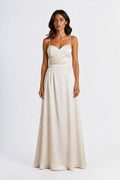 Abito Lungo a Spalline in Satin con Busto a Cuore - Eleganza per Matrimoni e Serate Speciali -2