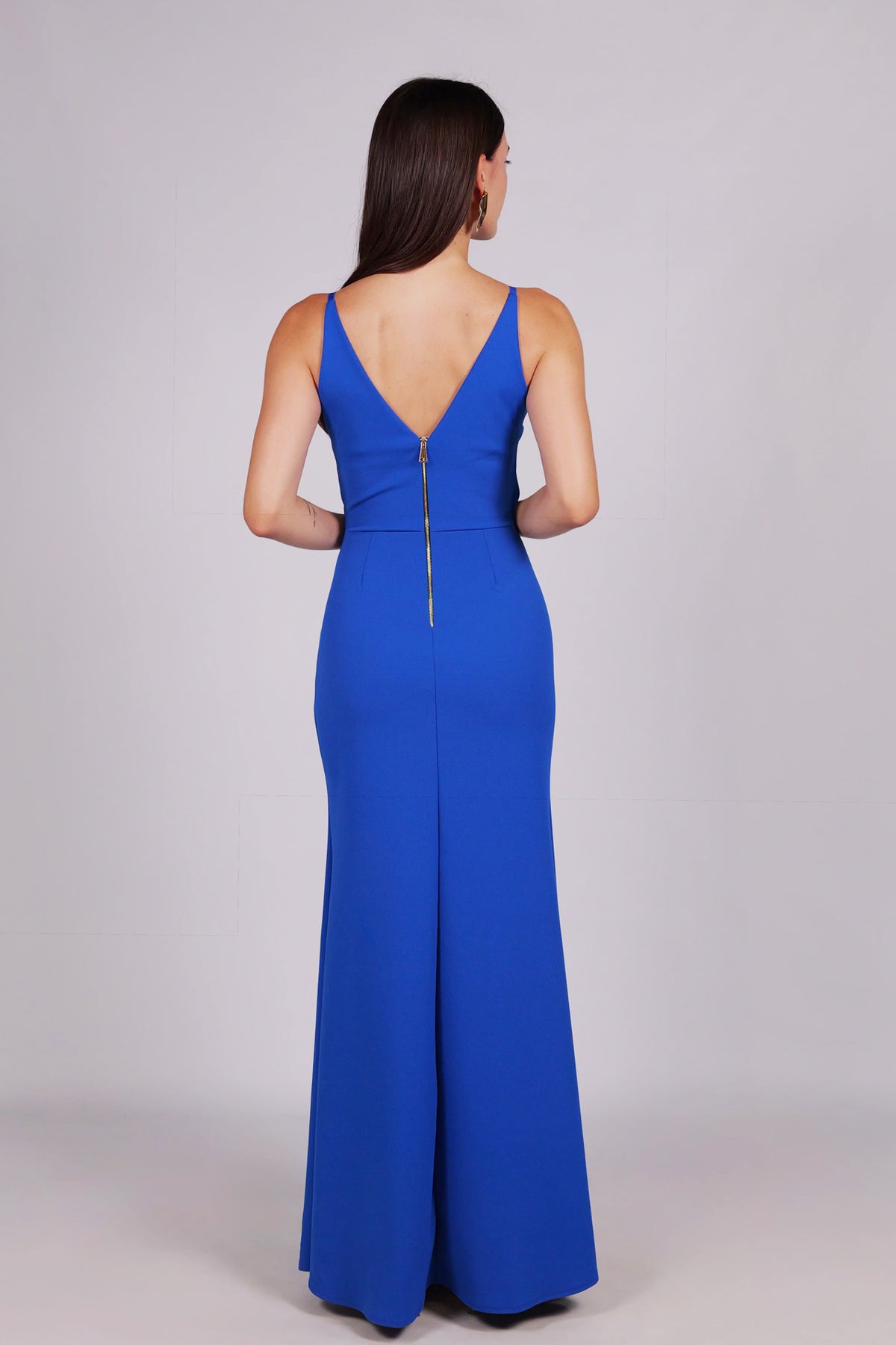 Abito “Loreta” – Eleganza drappeggiata con spacco frontale -1