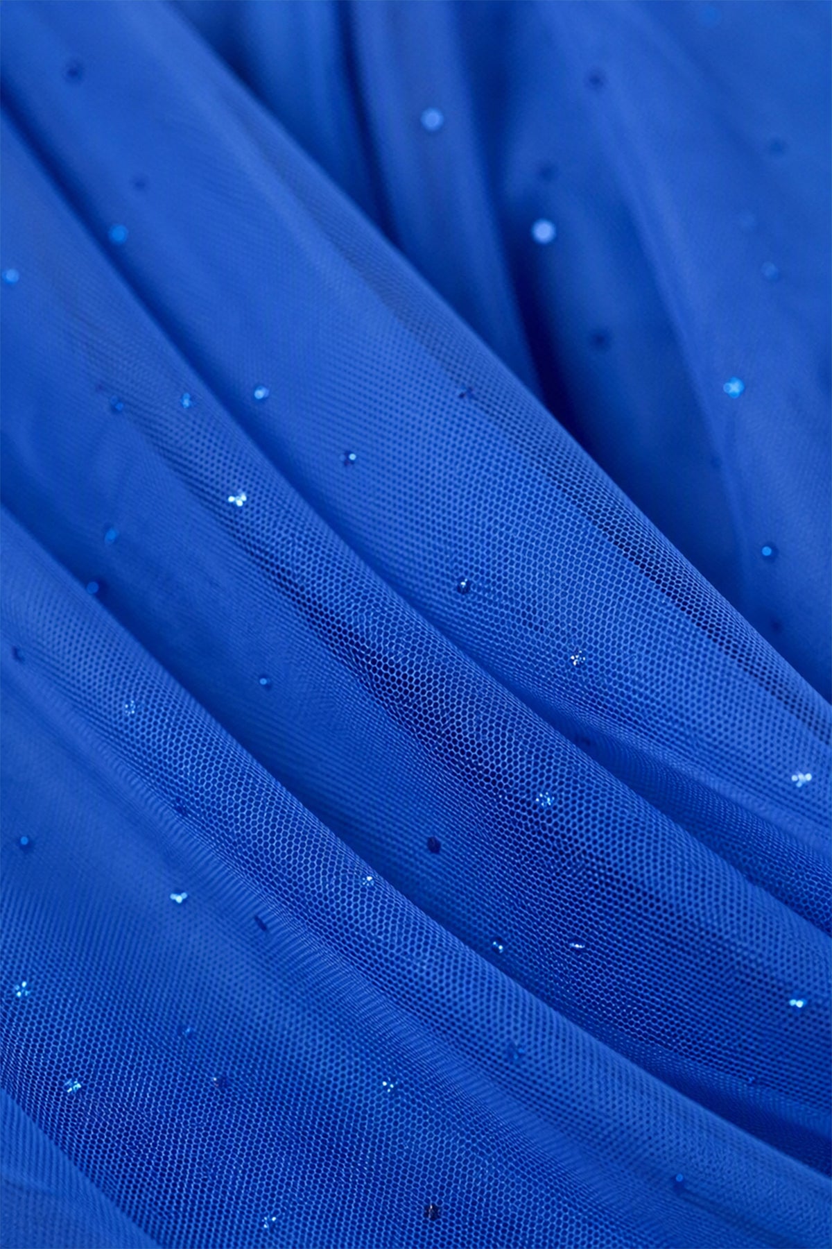 Abito “Lunaria” – Vestito Lungo in Tulle Glitterato con Scollo Incrociato -3