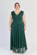 Abito “Lunaria” – Vestito Lungo in Tulle Glitterato con Scollo Incrociato -4