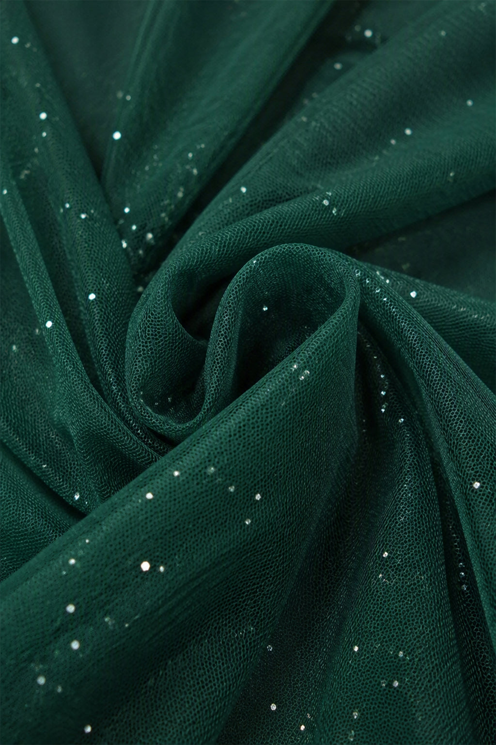 Abito “Lunaria” – Vestito Lungo in Tulle Glitterato con Scollo Incrociato -4