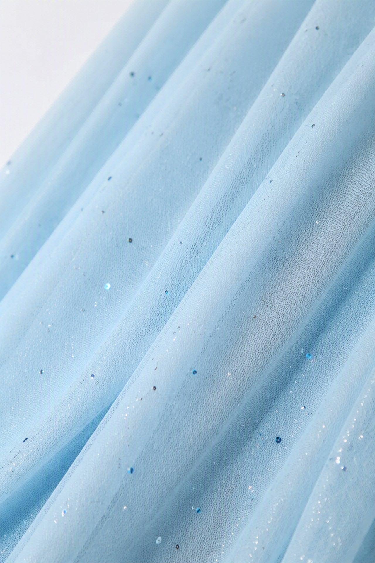 Abito “Lunaria” – Vestito Lungo in Tulle Glitterato con Scollo Incrociato