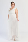 Abito “Lunaria” – Vestito Lungo in Tulle Glitterato con Scollo Incrociato -2