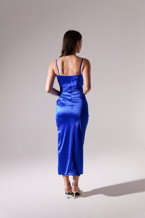Abito bluette satinato, 