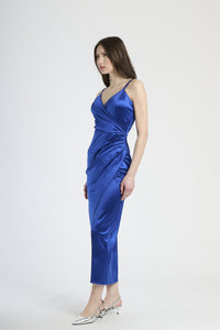 Abito bluette satinato