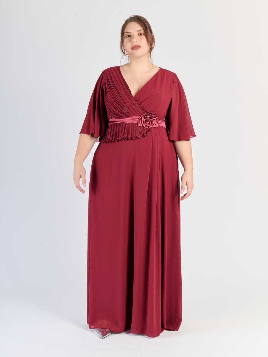 Abito elegante Bordo per occasioni speciali, tessuto fluido