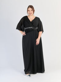 Abito elegante Nero per eventi serali, tessuto fluido