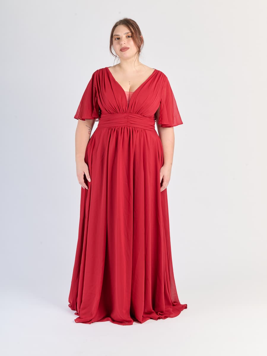 Abito lungo plus size Bordo