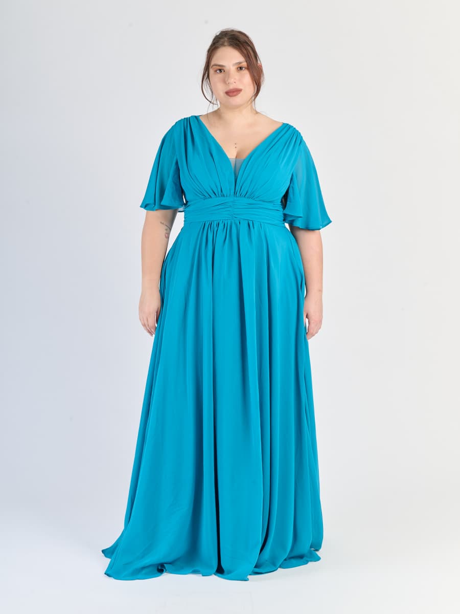 Abito lungo plus size Verde acqua,