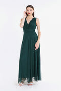 Abito da damigella in tulle con scollo a V Flavia -5