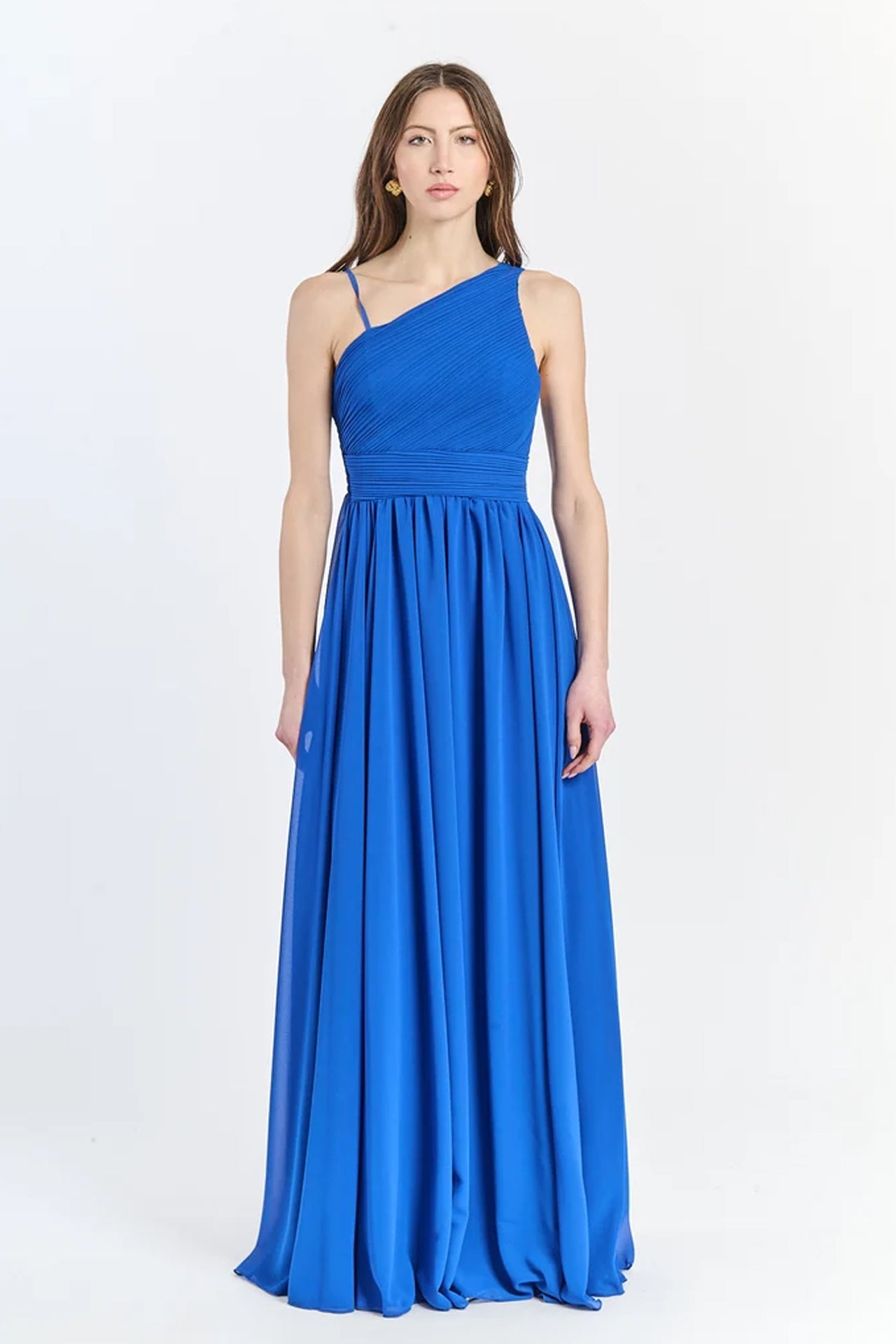 Abito lungo in tulle asimmetrico Luna
