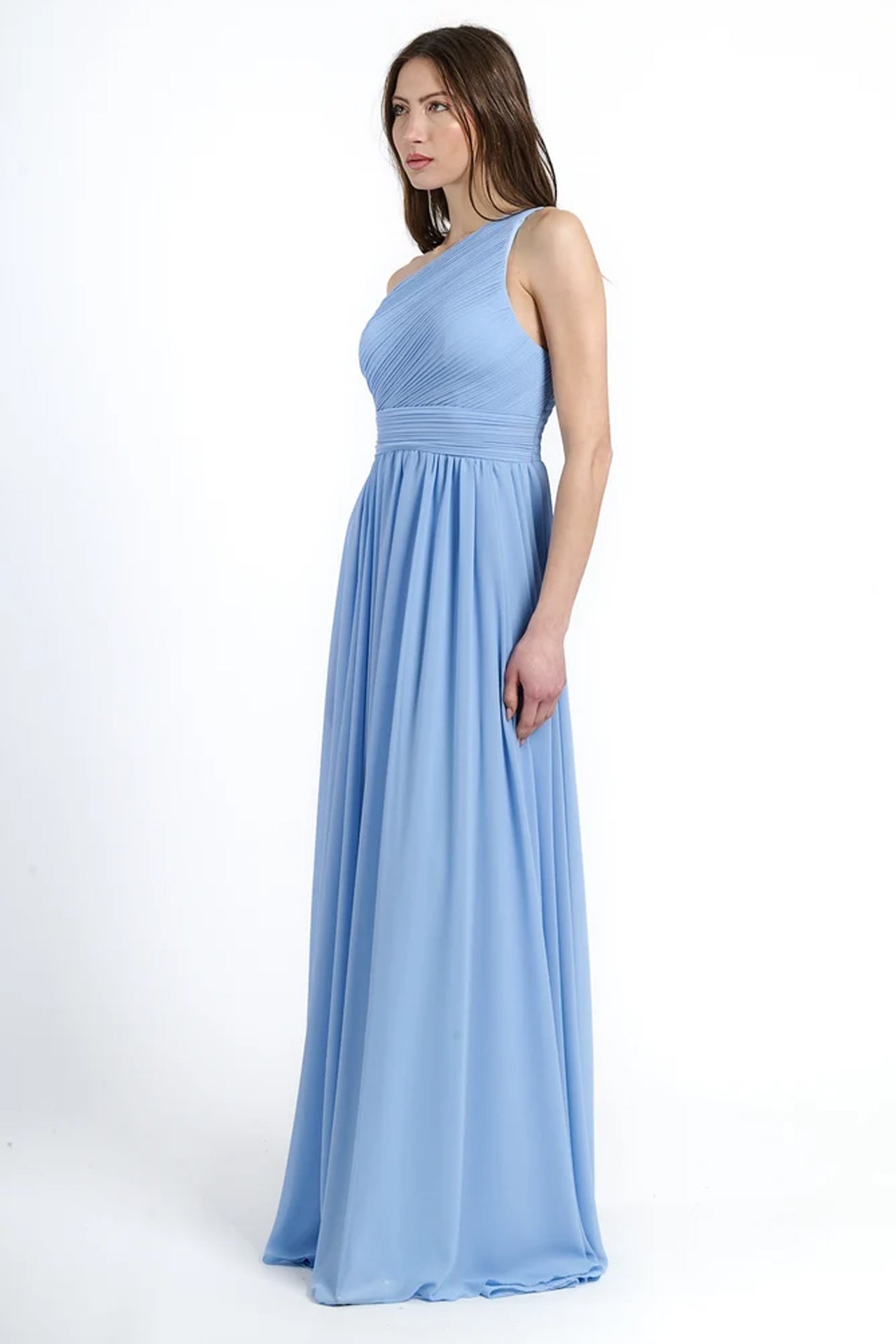 Abito lungo in tulle asimmetrico Luna