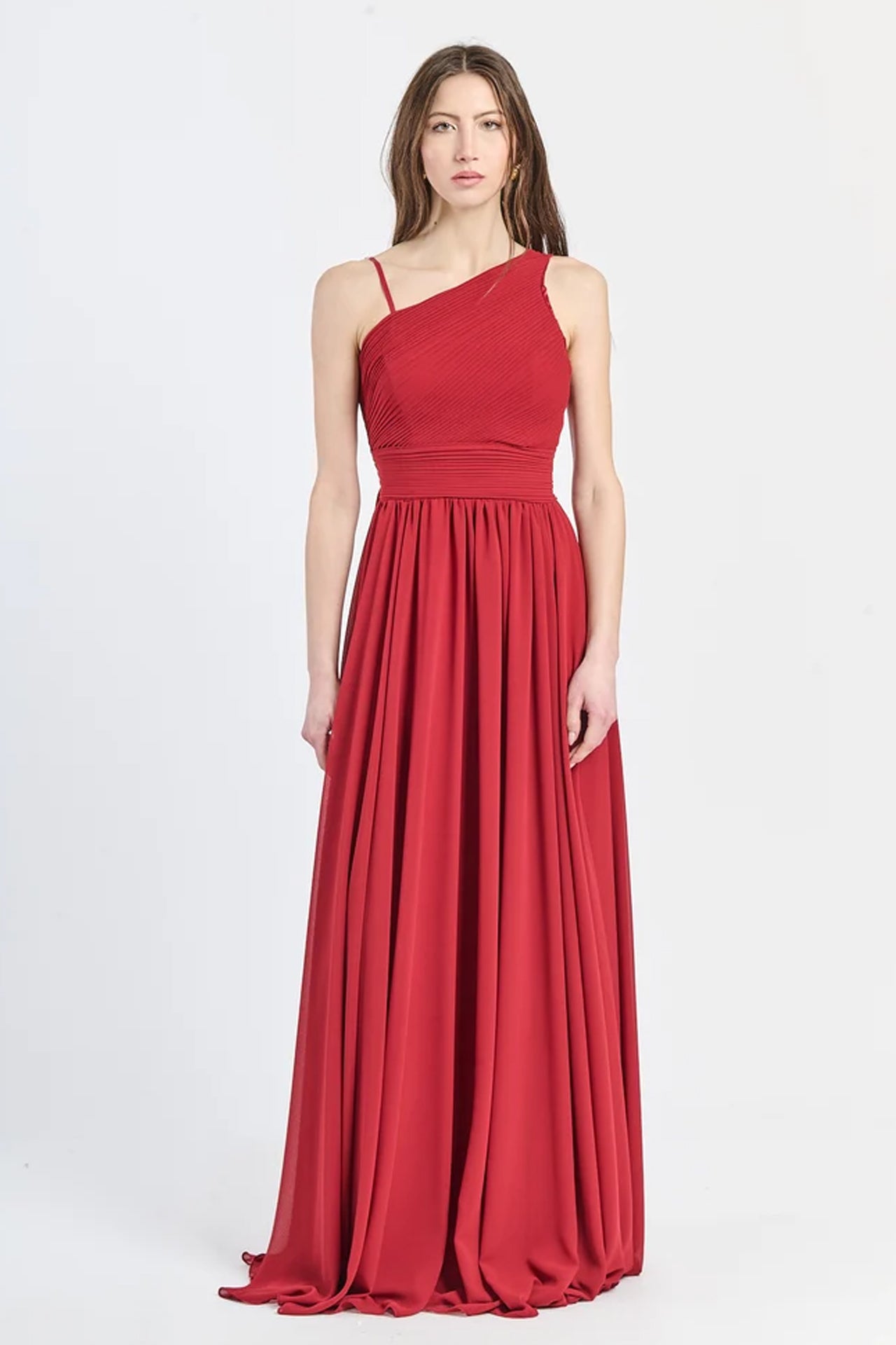 Abito lungo in tulle asimmetrico Luna