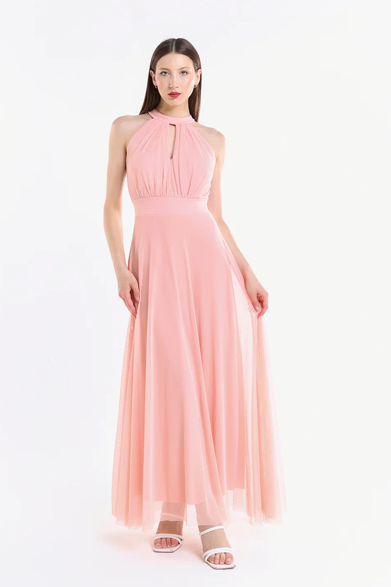 Abito lungo in tulle cut out Lucrezia -6