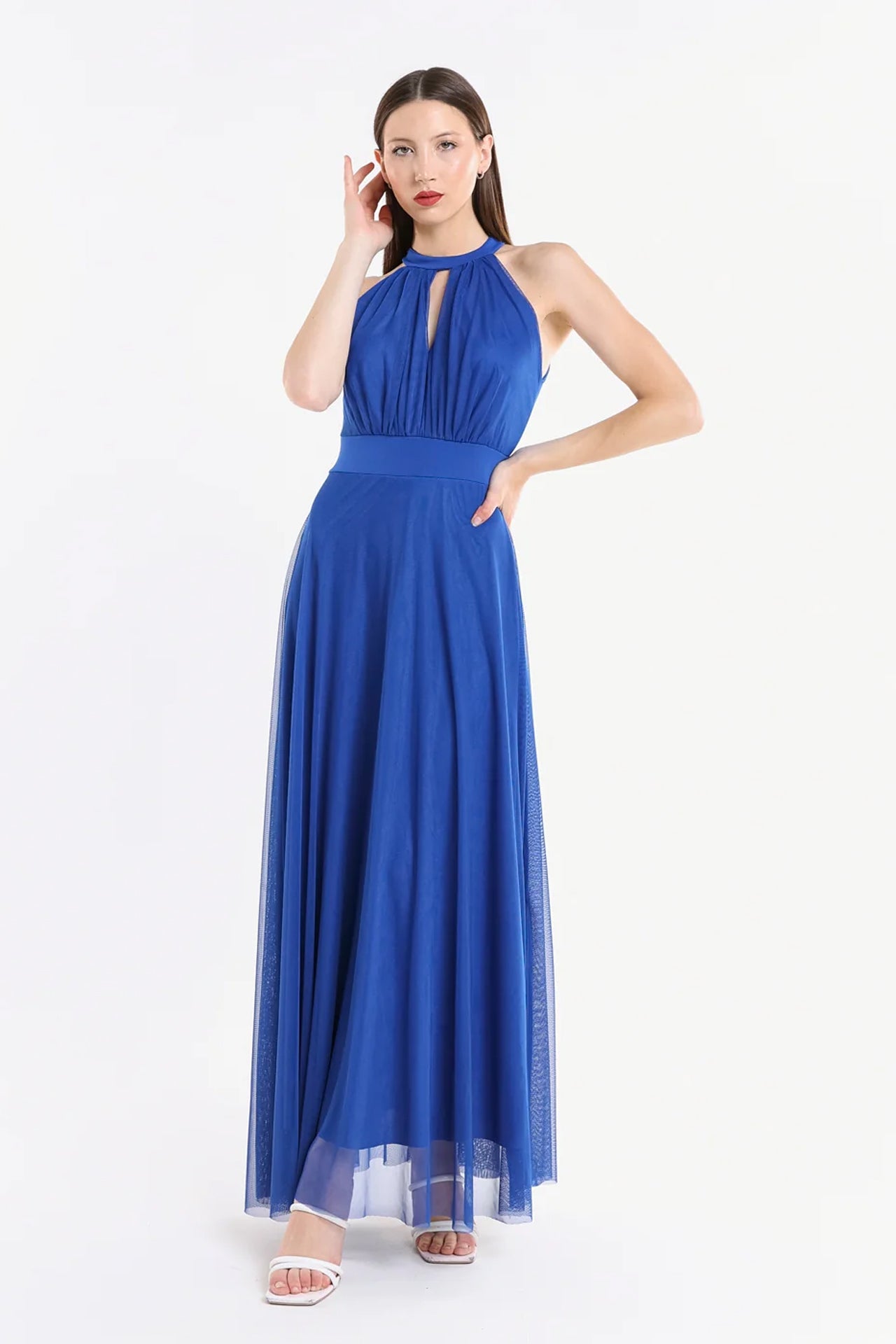Abito lungo in tulle cut out Lucrezia -7
