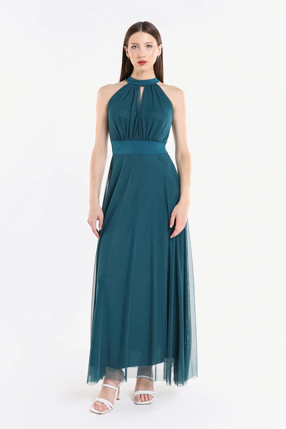 Abito lungo in tulle cut out Lucrezia -8