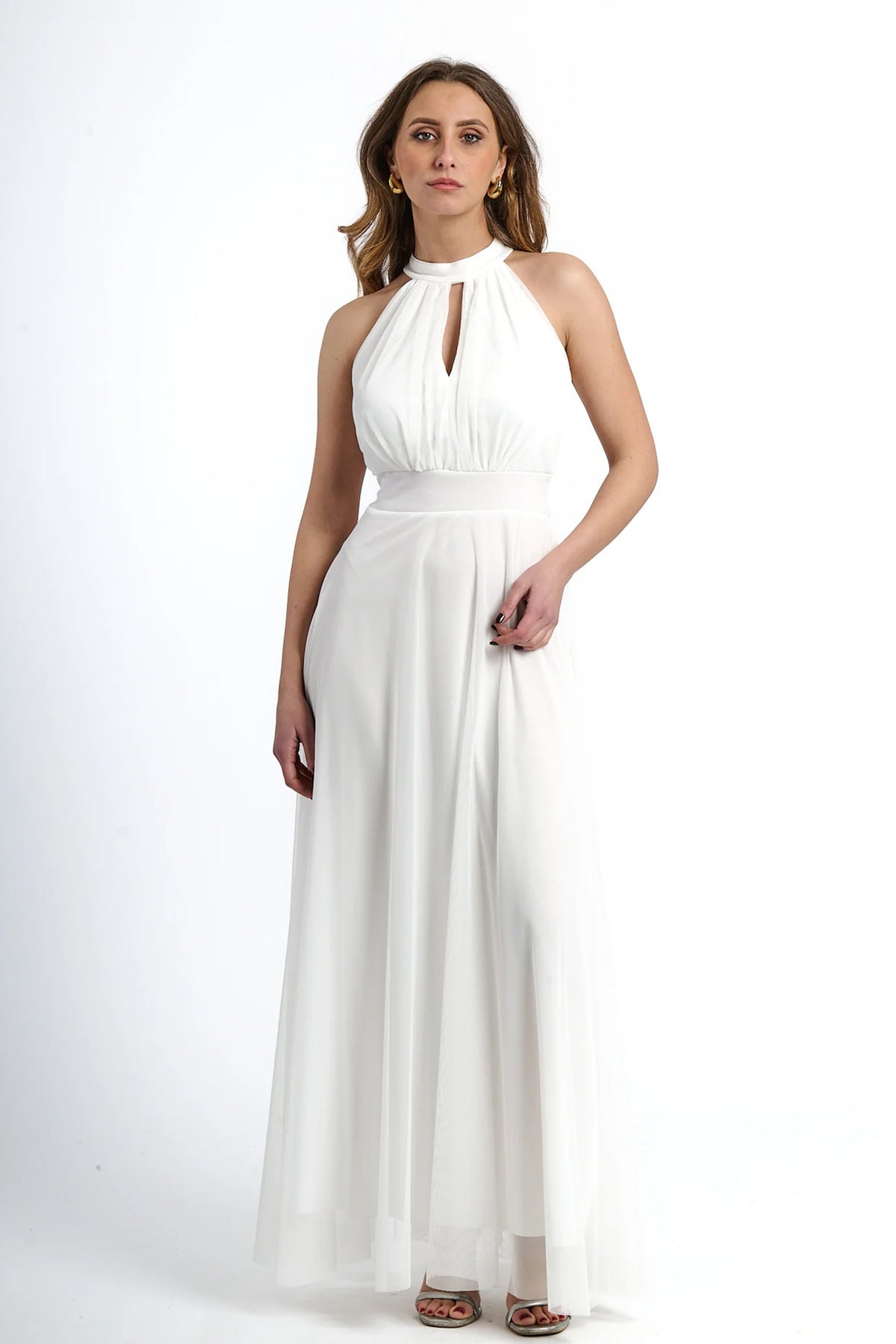 Abito lungo in tulle cut out Lucrezia -5