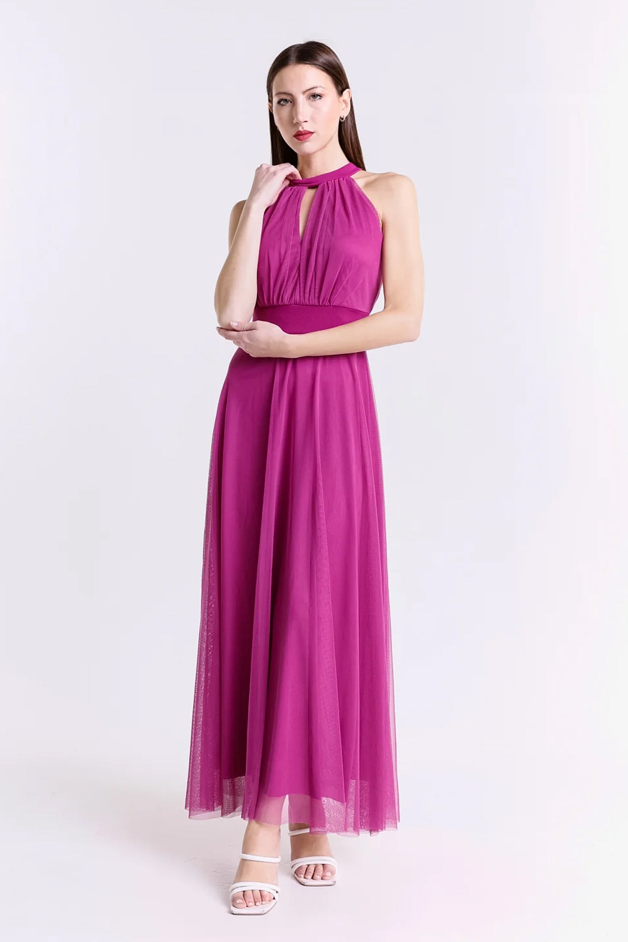 Abito lungo in tulle cut out Lucrezia -9