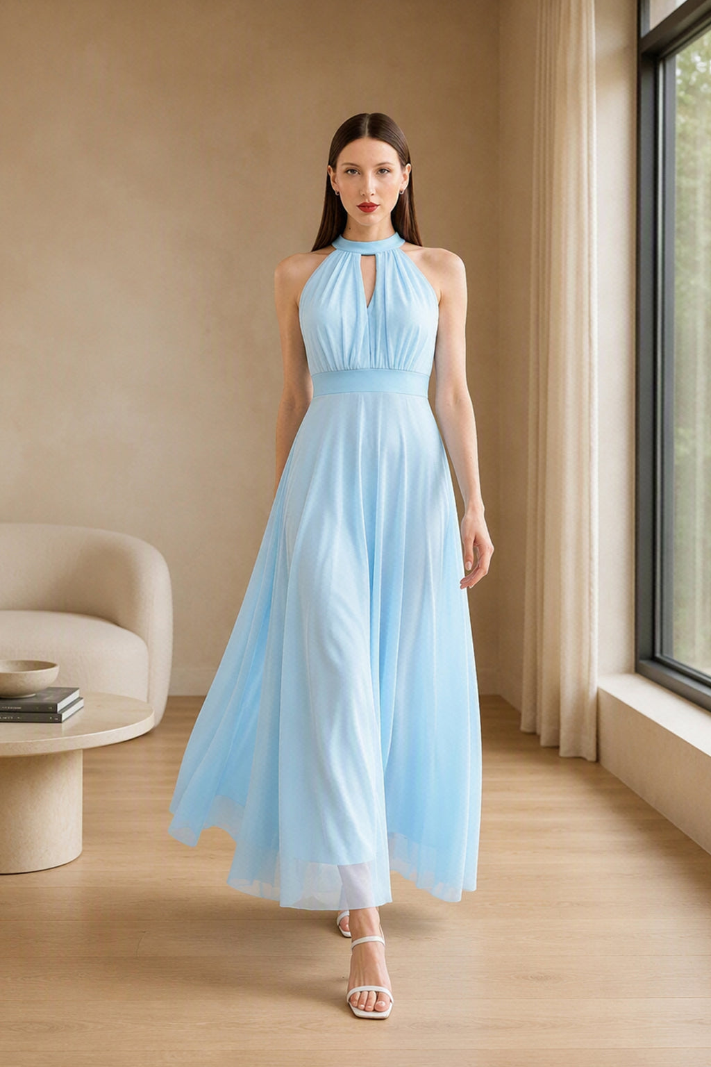 Abito lungo in tulle cut out Lucrezia -1