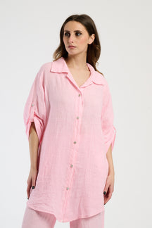 Camicia oversize rosa, dolce e trendy per lo stile femminile