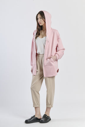 Combinazione rosa: felpa e pantaloni, design pastello, per tempo libero