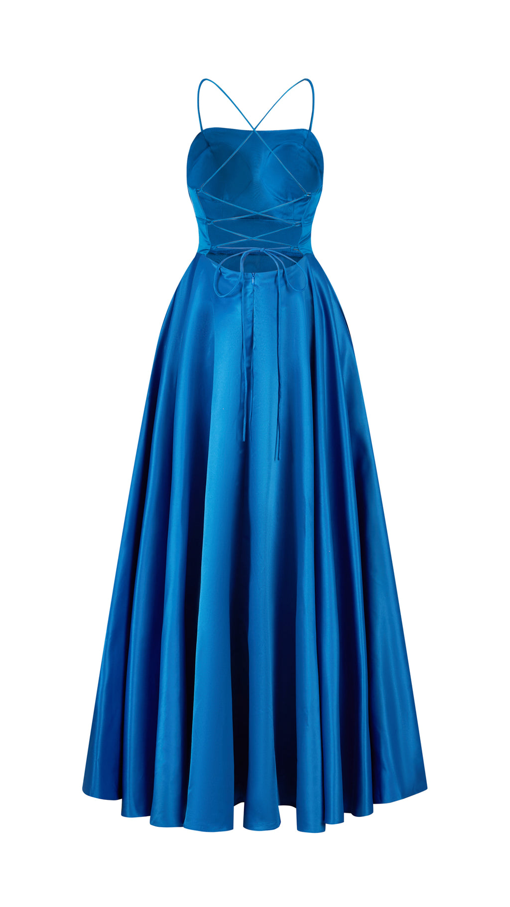 Abito Lungo Elegante in Raso con Spalline Sottili –  “Estella”（副本）