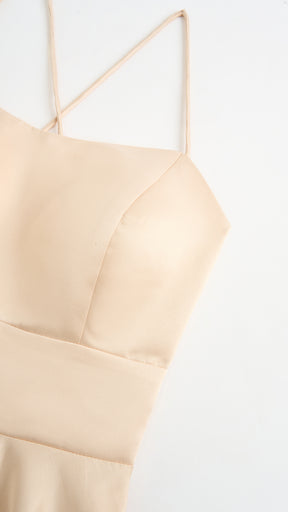 Abito Lungo Elegante in Raso con Spalline Sottili –  “Estella”