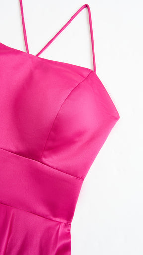 Abito Lungo Elegante in Raso con Spalline Sottili –  “Estella”