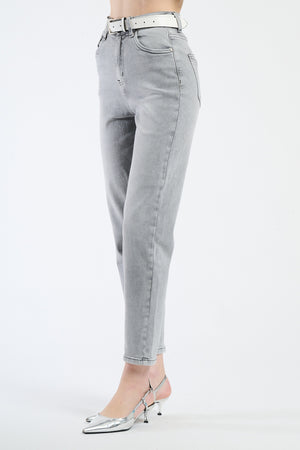 Jeans grigi skinny con cintura Manuela