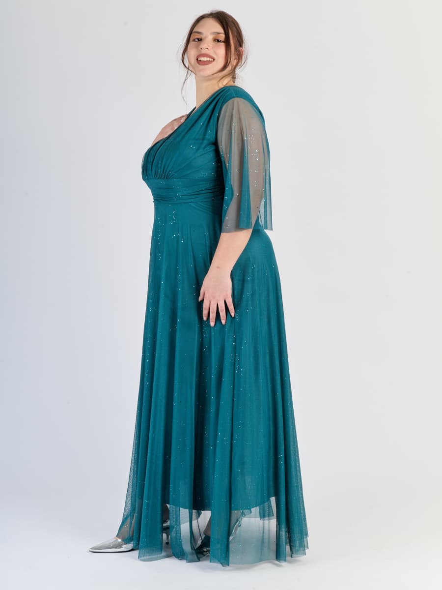 Lungo abito ottanio affascinante